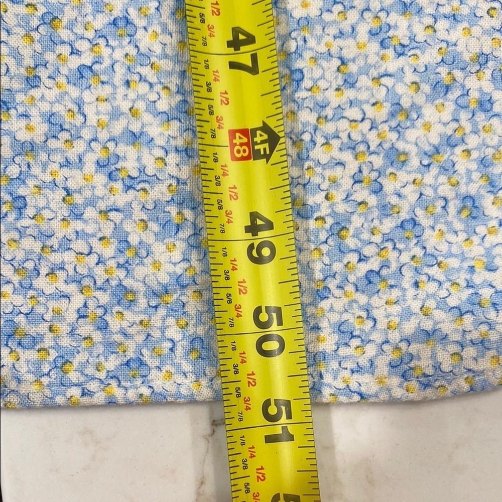 Liz Claiborne Dress Maxi V-Neck Sleeveless Linen Ditzy Floral Blue Yellow 10 - Picture 8 of 10